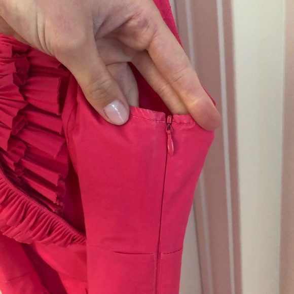 White House Black Market Pink Dress Ruffled Collar - Picture 8 of 12